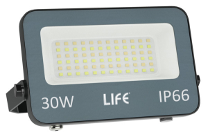 FARO PROIETTORE LED SMD 3000K/4000K/6500K 30W 3000LM IP66 220-240VAC 169x109x30mm GRIGIO