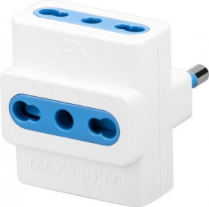 ADATTATORE SPINA TRIPLA 16A +3 PRESE BIPASSO