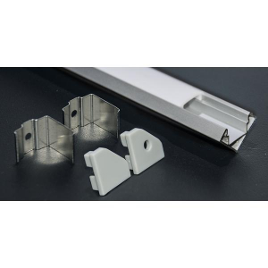 KIT PROFILO ALLUMINIO 2M DISSIP.20W/M ANGOLARE INCLINATO 45°