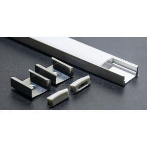 KIT PROFILO ALLUMINIO 2M DISSIPAZIONE 20W/Mt 17X8,5mm