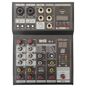 MIXER 4 CANALI DISPLAY USB MP3 BLUETOOTH 99EFFETTI DSP