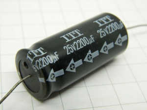 CONDENSATORE ELETTROLITICO 2200uF 25V ASSIALI