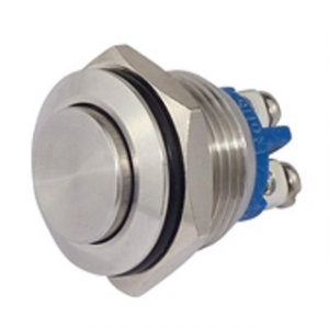 PULSANTE IN METALLO 16 MM. (2 CONTATTI X 1 APERTO) 250V AC IP67