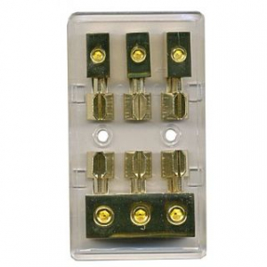 PORTAFUSIBILE 3 VIE PLACCATO COLORE ORO