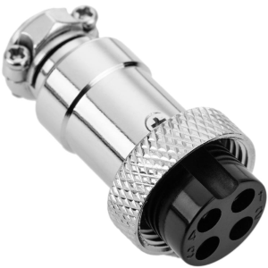 CONNETTORE CIRCOLARE VOLANTE SCHERMATO 4 POLI FEMMINA CON GHIERA AD AVVITARE