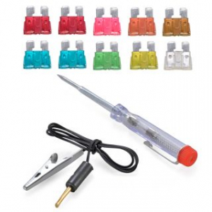 KIT 10 FUSIBILI PER AUTO CON PUNTERUOLO TESTER