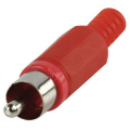 CONNETTORE VOLANTE SPINA RCA MASCHIO ROSSO IN PLASTICA