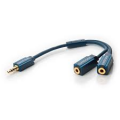 Clicktronic Cavo OFC 24K 10Cm adattatore audio presa jack 3.5mm stereo -> 2 prese jack stereo