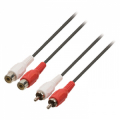 CAVO AUDIO PROLUNGA 2 RCA SPINA MASCHIO A 2 RCA PRESA FEMMINA 2MT NERO