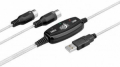 CONVERTITORE DA USB A MIDI, TRASPARENTE, 1,5Mt, SACCHETTO DI PLASTICA - SPINA USB 2.0 (TIPO A) > SPINA MINI DIN 5 (MIDI) + SPINA MINI DIN 5 (MIDI)