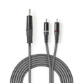 Stereo Cavo Audio Maschio da 3.5 mm - 2x RCA Maschio 5MT Grigio Scuro