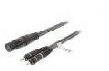 CAVO AUDIO XLR FEMMINA 2 RCA MASCHIO 3mt STEREO SWEEX