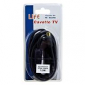 CAVETTO TV 1,5mt SP-SP HI-QUALITY NERO BLISTER CONNETTORI DORATI FERRITI
