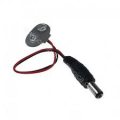 CLIP ORIZZONTALE/VERTICALE CON SPINA DC 2,1X5,5mm PER BATTERIA 9VDC TRANSISTOR