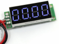 VOLTMETRO DIGITALE 0,36" BLU da PANNELLO 3 FILI 4 CIFRE 0-100VDC
