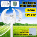 TURBINA EOLICA AD ASSE VERTICALE 1000W 12/24V CON REGOLATORE DI CARICA MPPT