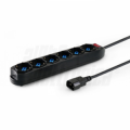 MULTIPRESA 6 POSTI TRIVALENTI CON SPINA VDE IEC C14 10A CAVO 1,5MT PER UPS NERA