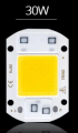 LED COB CON LENTE 120° 220V 30W LUCE CALDA