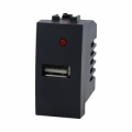 FRUTTO PRESA USB/A NERO CON LED 220VAC BTICINO LIVING