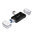 LETTORE MEMORY CARD OTG USB/A+MICROSD+SD USB/A+TYPE-C