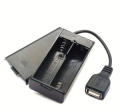 PORTABATTERIE 2X18650 CHIUSO CON PRESA USB