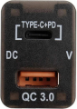 PRESA USB/A + TYPE-C PD DA PANNELLO DISPLAY VOLTMETRO 12VDC-24VDC 5VDC 6A MAX