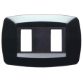 PLACCA NERA IN PLASTICA 2 POSTI BTICINO MAGIC