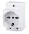 PRESA SCHUKO BIPASSO DA GUIDA DIN 16A 250V BIANCA