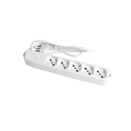 MULTIPRESA 5 POSIZIONI SCHUKO BIPASSO INTERRUTTORE SPINA 16A DRITTA CAVO 1,5MT 3500W BIANCA