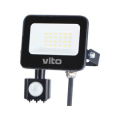 FARO PROIETTORE LED SMD SLIM CON SENSORE PIR 185-265VAC 20W IP65 120° 6000K 2000 LUMEN NERO