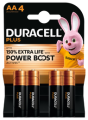 BATTERIA 4 STILO AA PLUS 150% POWER BOOST DURACELL
