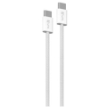 CAVO DATI E RICARICA TELATO BIANCO DA USB TYPE-C A USB TYPE-C 3MT 480Mbit/s 60W 3A MAX