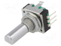 ENCODER ROTATIVO INCREMENTALE CON INTERRUTTORE 24 PASSI 24imp/giro 11mm ALBERINO 12mm 5VDC 10mA