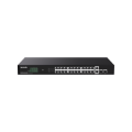 SWITCH 24 PORTE POE 10/100/1000MBPS MAX 250W+2 PORTE GIGABIT+2 PORTE SFP NON GESTITO RACK 19" TENDA