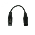 ADATTATORE DMX 110OHM DA XLR 3 PIN MASCHIO A XLR 5 PIN FEMMINA IN METALLO CAVO 14CM NERO ACCU-CABLE