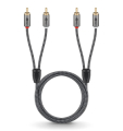 CAVO TELATO ALTA QUALITA' DA 2X RCA MASCHIO A 2X RCA MASCHIO PLACCATO ORO 0,5MT GOOBAY
