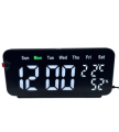 OROLOGIO SVEGLIA DIGITALE DA TAVOLO TERMOMETRO IGROMETRO LED BIANCHI 5VDC