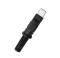 SPINA USB TYPE-C 3.1 VOLANTE A SALDARE CORPO CILINDRICO CON PASSACAVO NERO