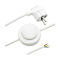 CAVO CON INTERRUTTORE A PEDALE SPINA SCHUKO 90° 2MT BIANCO