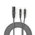 CAVO AUDIO XLR MASCHIO 2 RCA MASCHIO STEREO 1,5mt NEDIS