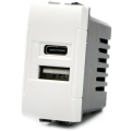 FRUTTO PRESA USB/A + TYPE-C 2,4A BIANCO 220VAC BTICINO LIVING