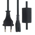 CAVO ALIMENTAZIONE SPINA 10A A PRESA C7 CON NUCLEO IN FERRITE 2MT NERO