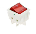 INTERRUTTORE A BILANCIERE BIPOLARE LUMINOSO ROSSO CORPO BIANCO 4 FASTON 250VAC 30A