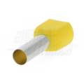 TERMINALE A BUSSOLA PREISOLATO DOPPIO PER CAVO 6mm² AWG10 GIALLO