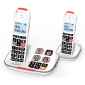 TELEFONO CORDLESS DUO VOLUME ALTO COMPATIBILE APPARECCHI ACUSTICI BIANCO SWISSVOICE