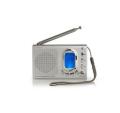 RADIO PORTATILE RICEVITORE MONDIALE FM AM SW OROLOGIO SVEGLIA GRIGIA NEDIS