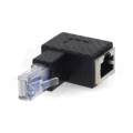 ADATTATORE AD ANGOLO 90° DA SPINA RJ45 A PRESA RJ45 PIN ESTERNO SOTTO