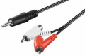 Cavo audio jack 3.5 mm/RCA speciali, 1,5mT, nero,Spina 3,5mm 2 spina RCA